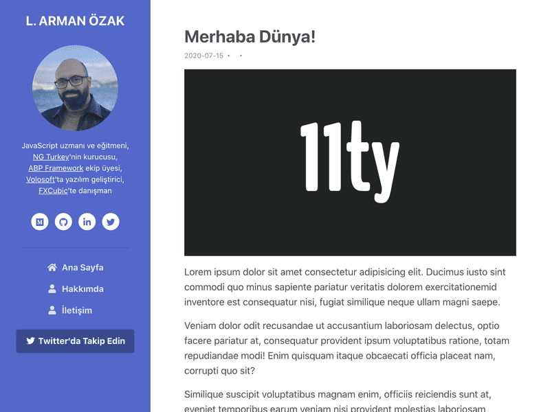 Eleventy ile oluşturduğumuz blog sayfası